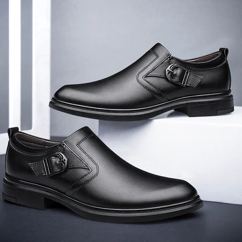 Men's Casual Leather Shoes Comfortable Slip-On Design for Business and Everyday Wear